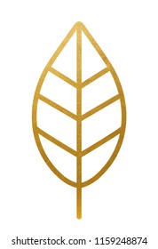 Golden Leaf. Icon. Vector.
