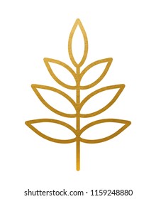 Golden Leaf. Icon. Vector.