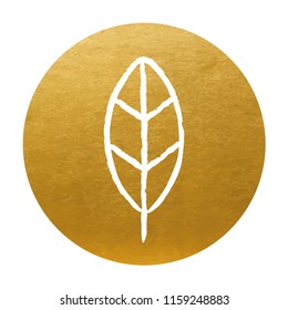 Golden Leaf. Icon. Vector.