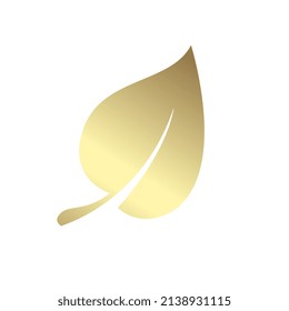 Golden leaf isolated design, a premium leaf mode and luxury style for logo, item, object, icon vector template.