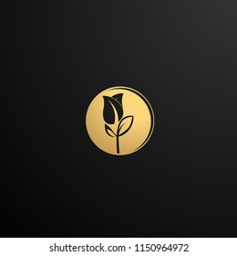 golden leaf logo concept for beauty and nature logo company. golden leaf is symbol health, spirit  environment and live. vector logo, symbol, sign, or mark design illustration