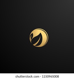 golden leaf logo concept for beauty and nature logo company. golden leaf is symbol health, spirit  environment and live. vector logo, symbol, sign, or mark design illustration