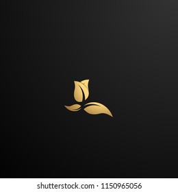golden leaf logo concept for beauty and nature logo company. golden leaf is symbol health, spirit  environment and live. vector logo, symbol, sign, or mark design illustration