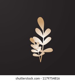 golden leaf logo icon concept for christmas decoration