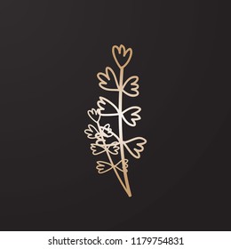 golden leaf logo icon concept for christmas decoration