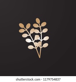 golden leaf logo icon concept for christmas decoration