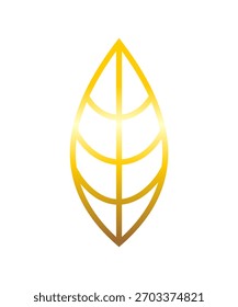 Diseño de Vector de logotipo de hoja dorada en transparente