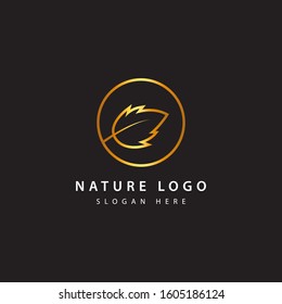 Golden leaf luxury logo icon vector (6)