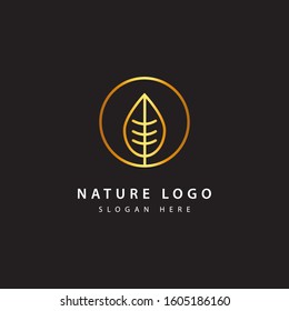 Golden leaf luxury logo icon vector (19)