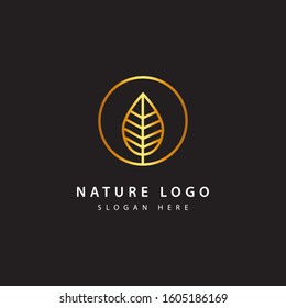 Golden leaf luxury logo icon vector (18)