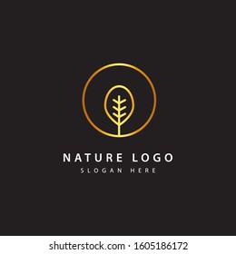 Golden leaf luxury logo icon vector (16)