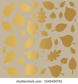 golden leaf pattern- vector illustration