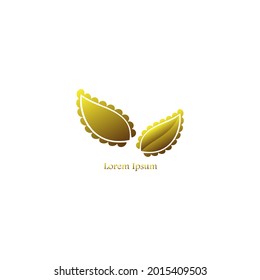 Golden Leaf Symbol and Icon Logo Vector Template