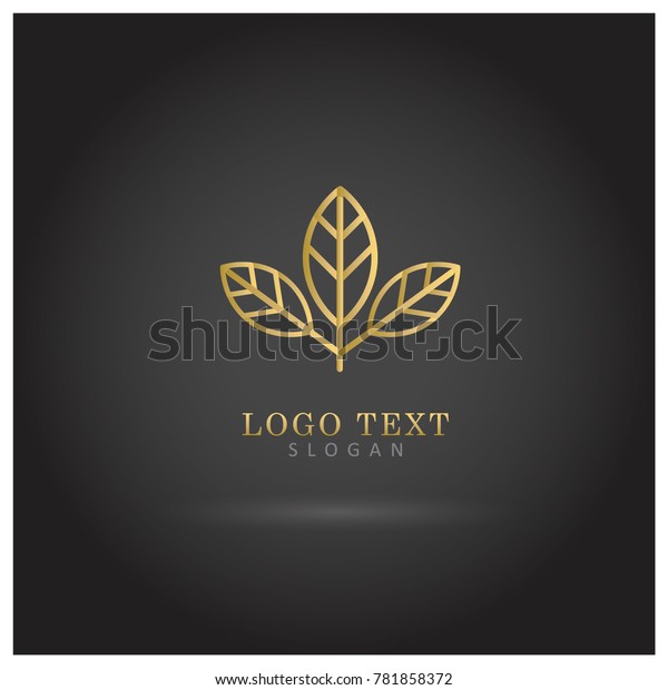 Golden Leaf Symbol Icon Logo Vector Stock Vector (Royalty Free) 781858372