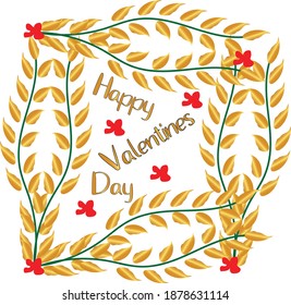 golden leaf valentines day design,leaf vector