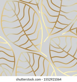 golden leaves background - vector illustration