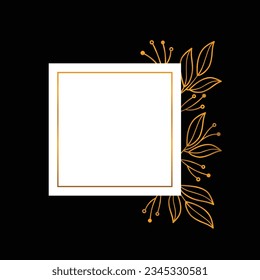 fondo del marco de hojas doradas. ilustración vectorial. elementos de diseño floral vintage. marcos vectoriales decorativos y bordes. marcos y bordes vintage. línea floral. Marco elegante con hojas doradas.
