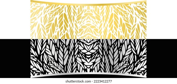 goldenes Laubmuster Design 165 Bekleidung Sport Tragen Sublimations-Bildschirmhintergrund Vektorgrafik