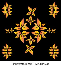 Golden leaves Pattern Vector Design