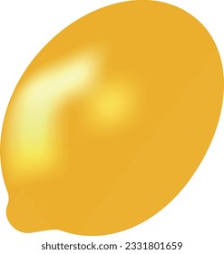 Golden lemon on a transparent background