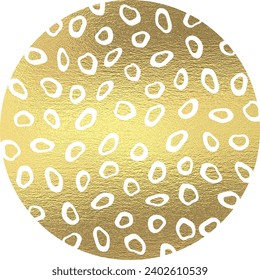 golden leopard pattern circle with transparent background 