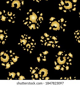 Los puntos del leopardo dorado imprimen una ilustración vectorial sin fisuras