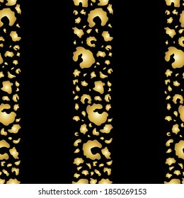 Golden leopard spots print seamless pattern vector illustration	