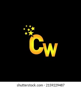 golden letter AZ logo design with multi star for your company or business.