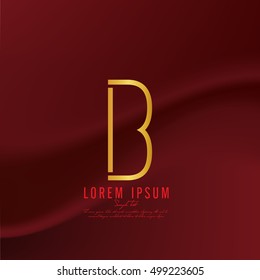 Golden letter B logo template. Vector illustration