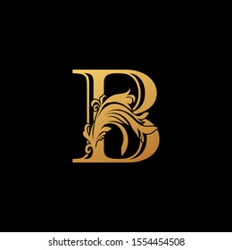 Golden Letter B Luxury Logo Design Stock Vector (Royalty Free ...