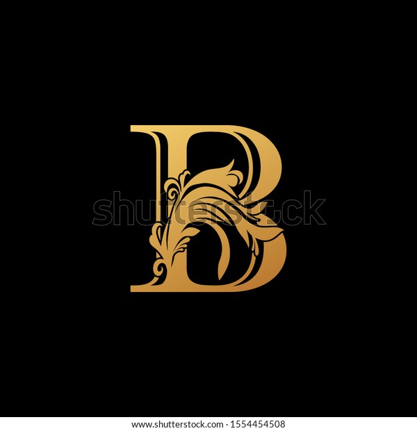 Golden Letter B Luxury Logo Design Stock Vector (Royalty Free ...