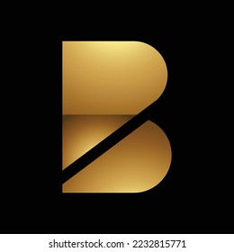 Golden Letter B Symbol on a Black Background - Icon 8