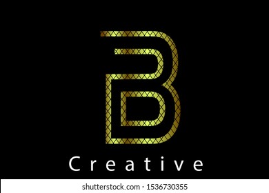 Golden letter B. Typographic vector element for design. Part of glow golden painted alphabet. Letter B with golden paint texture. Vector illustration with gold effect for font, logo, card or jewelry