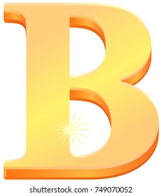 Golden letter B vector illustration