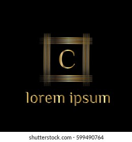 Golden letter C logo