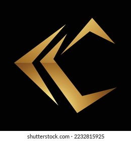Golden Letter C Symbol on a Black Background - Icon 4