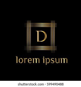Golden letter D logo
