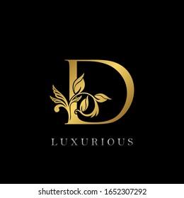 Golden Letter D Luxury Logo Icon, Vintage Gold C Letter Logo Design Template