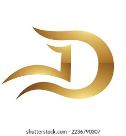 Golden Letter D Symbol on a White Background - Icon 6