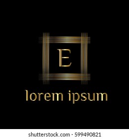 Golden letter E logo