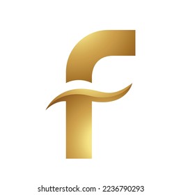 Golden Letter F Symbol on a White Background - Icon 5