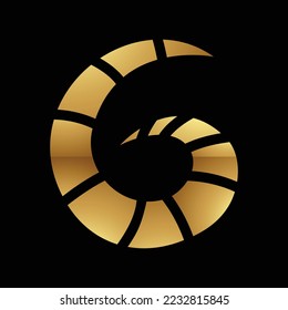 Golden Letter G Symbol on a Black Background - Icon 5