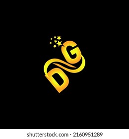 golden letter GD logo design with multi star for your company or business.