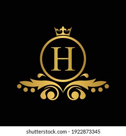 Golden Letter H Logo Luxury Letter Stock Vector (Royalty Free ...