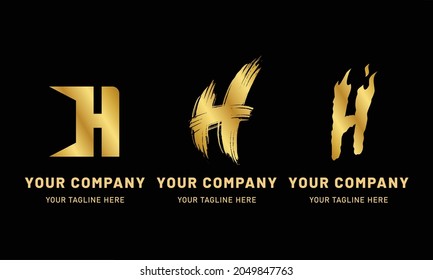 Golden Letter H Logo Vector