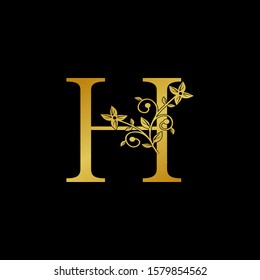 Golden Letter H Luxury Logo Icon Stock Vector (Royalty Free) 1579854562 ...