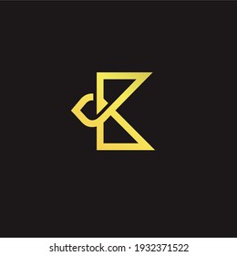 golden letter K logo design vector