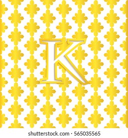 Golden letter K on Golden pattern logo