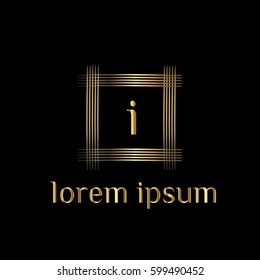 Golden letter i logo