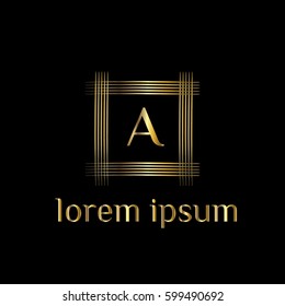 Golden letter A logo